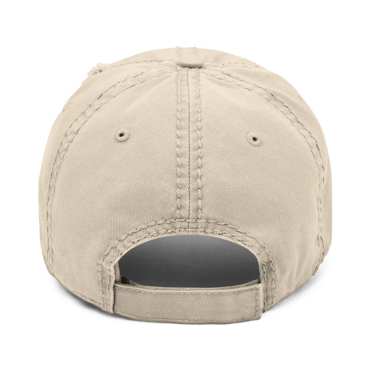 Embroidered Distressed Dad Hat — Rustic Floral Patch Design