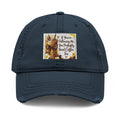 Embroidered Distressed Dad Hat — Rustic Floral Patch Design