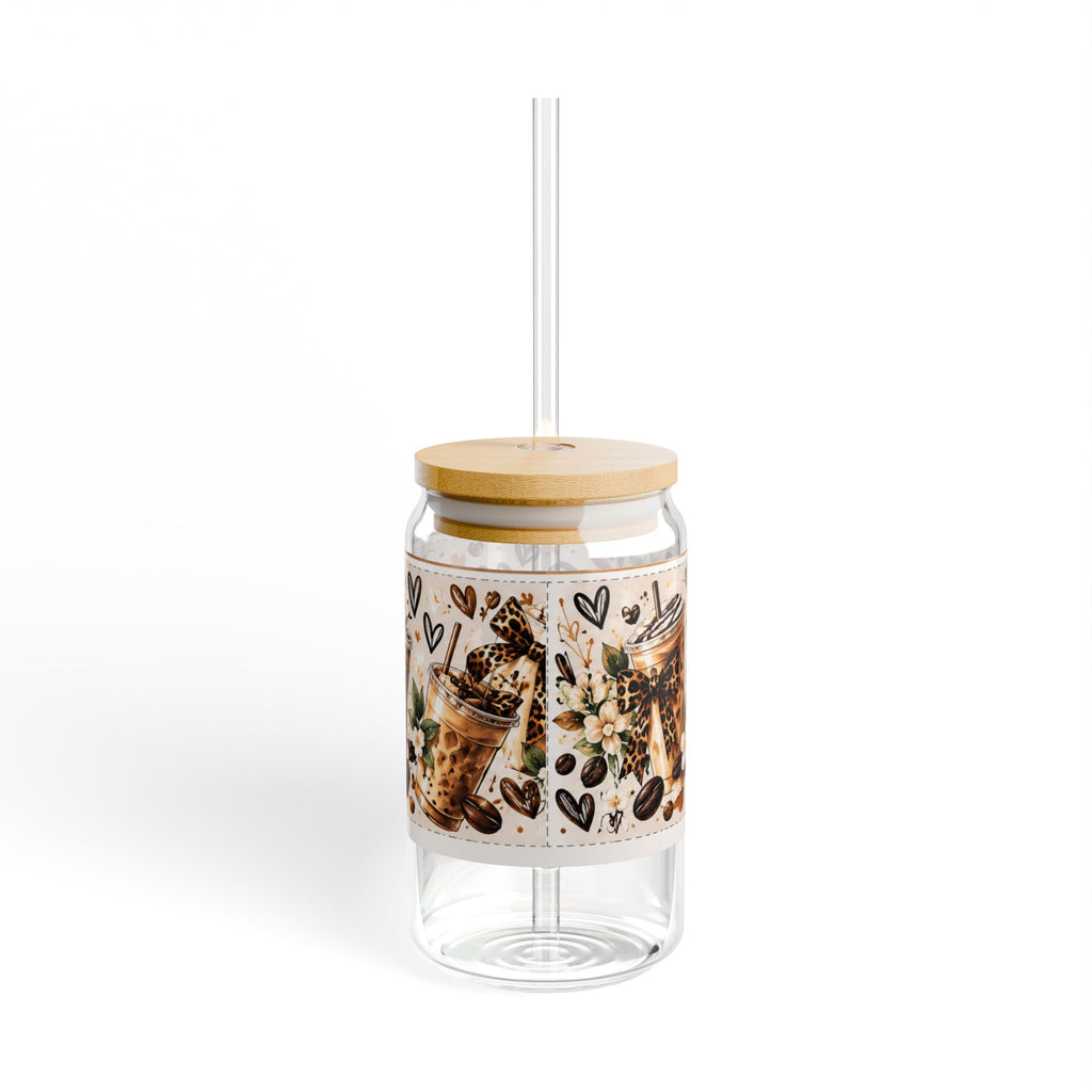 Coffee While We Talk 16oz Sipper Glass – Bamboo Lid Reusable Tumbler