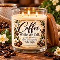Coffee While We Talk Soy Wax Candle Gift Set — 'Come Sit A Spell' Eye Mask & Relaxing Scent
