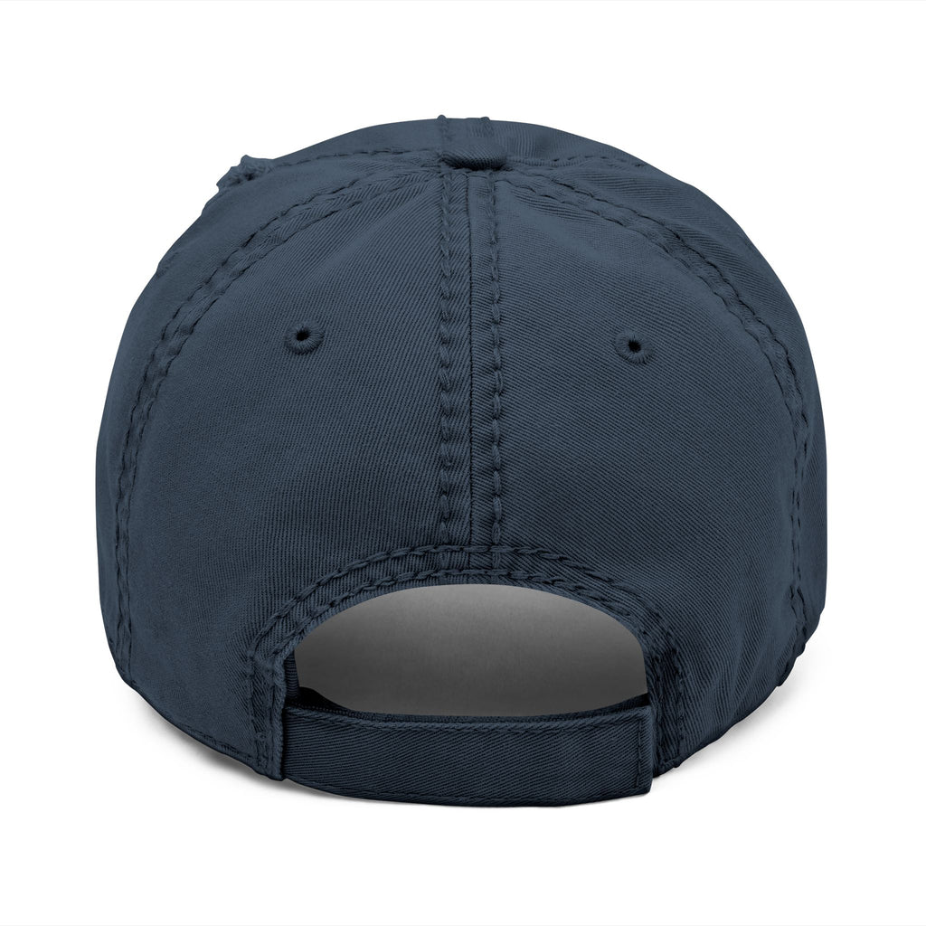 Embroidered Distressed Dad Hat — Rustic Floral Patch Design