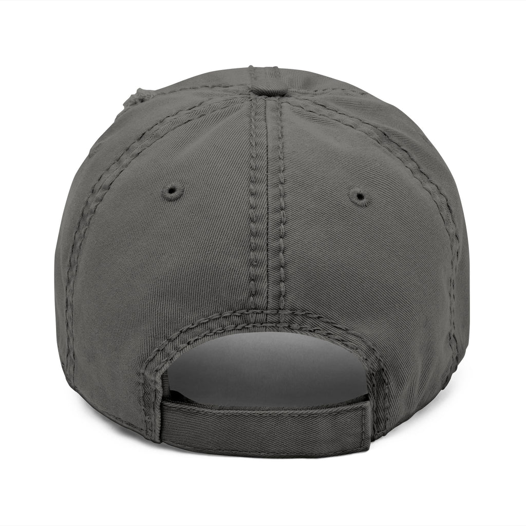 Embroidered Distressed Dad Hat — Rustic Floral Patch Design
