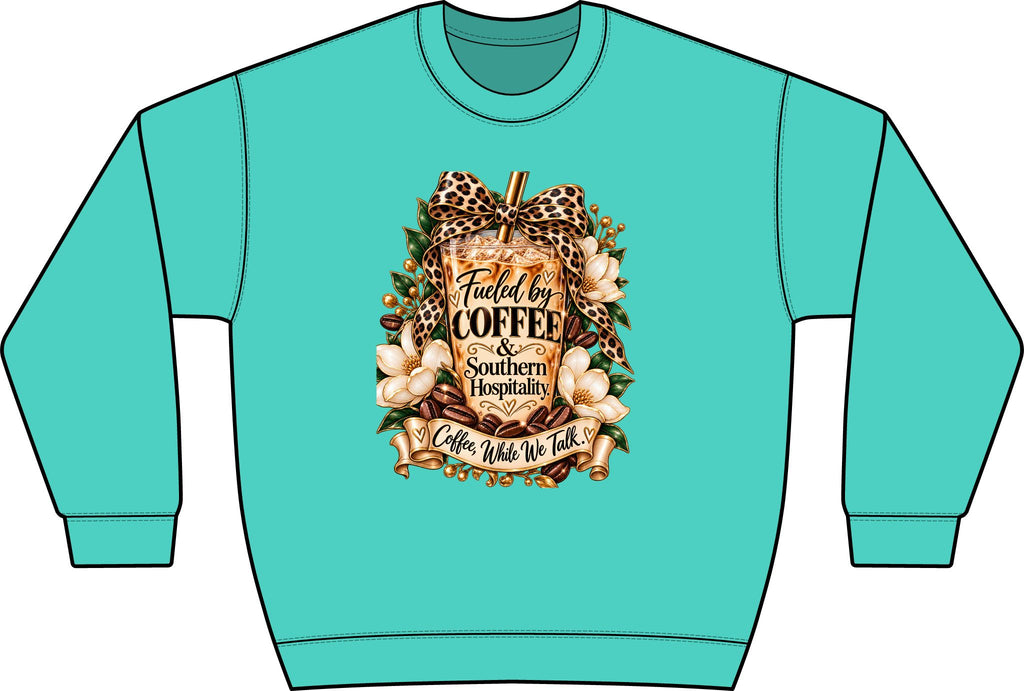 Coffee-Fueled Southern Hospitality Crewneck Sweatshirt