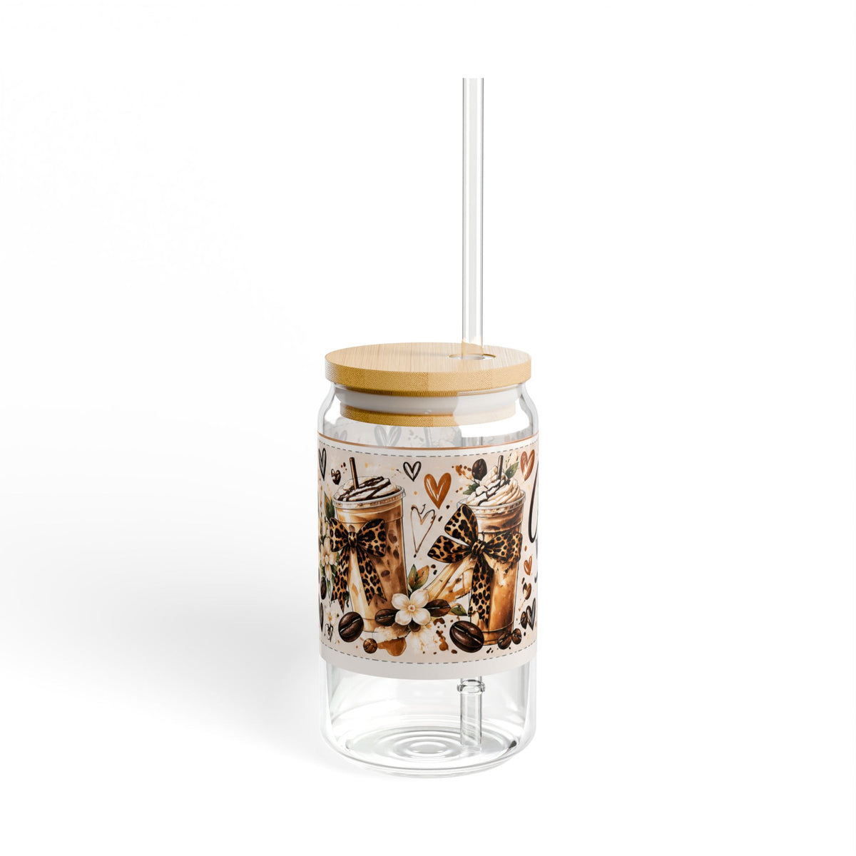 Coffee While We Talk 16oz Sipper Glass – Bamboo Lid Reusable Tumbler